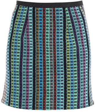 Color Blocked Wrapped Mini Skirt