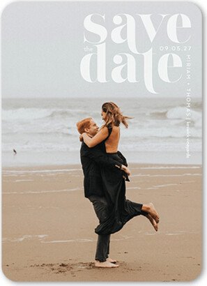 Save The Date Cards: Connected Date Save The Date, White, 5X7, Matte, Signature Smooth Cardstock, Rounded