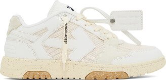 White & Beige Slim Out Of Office Sneakers