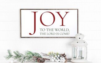 Joy To The World Sign, Christmas Signs, Wall Decor, Scripture Wood Framed Wooden Sign For