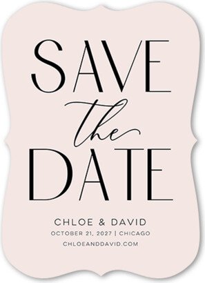 Save The Date Cards: Simple And Classic Save The Date, Pink, 5X7, Matte, Signature Smooth Cardstock, Bracket