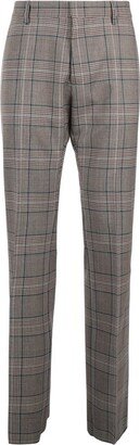 Mid-Rise Checked Trousers