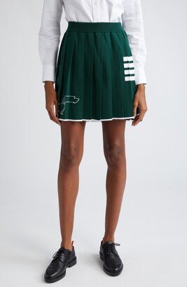 Hector Icon 4-Bar Pleated Wool Blend Miniskirt