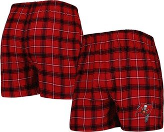 Men's Concepts Sport Red, Black Tampa Bay Buccaneers Ledger Flannel Boxers - Red, Black