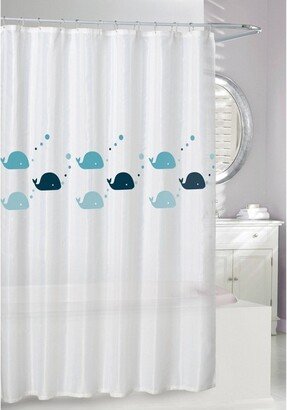 Whales Shower Curtain White/Blue