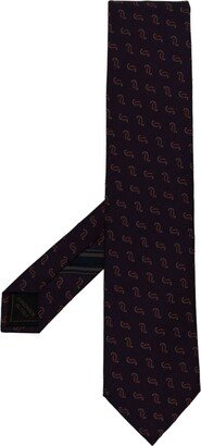 Embroidered-Motif Silk Tie