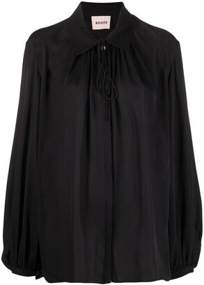 Pleated Silk Blouse-AA