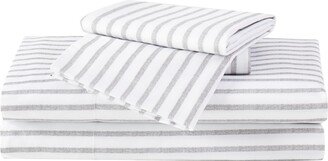 King 4 Pc Sheet Set - Pinstripe White/Grey