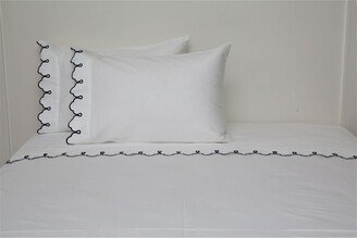 300 Tc Scalloped Embroidered Sheet Set, Full