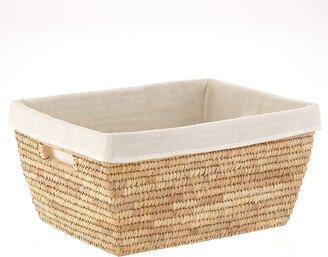 Rectangular Tapered Palm Leaf Laundry Basket Natural