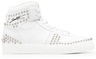 Stars leather high-top sneakers-AA