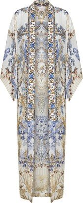 Soul Searching Crystal Embellished Silk Cover-Up Robe