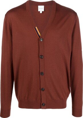 V-neck merino-wool cardigan-AG