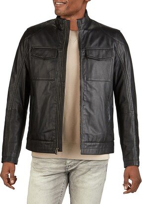 Washed Leather Trucker Jacket