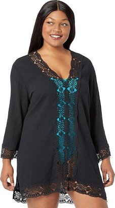 Island Fare V-Neck Tunic Cover-Up (Black) Women's Swimwear