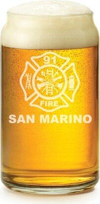 Fire Department Maltese Custom Station Firefighter 16 Oz Beer Can Glass Gift