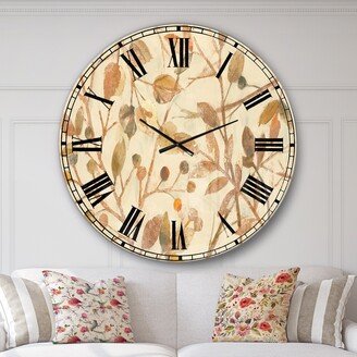 Designart 'Copper Branches Composition' Lake House Large Wall CLock