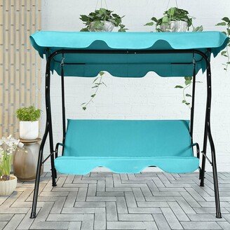 Blue Outdoor Swing Canopy Patio Swing Chair 3-Person Canopy - See Details