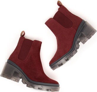 Della Terra Shoes Harper Burgundy Vegan Chunky Chelsea Ankle Boot