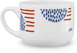 Mugs: Imperfection In Red, White And Blue Latte Mug, White, 25Oz, Red