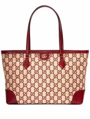 Ophidia GG straw tote bag