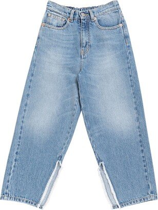 Wide cotton denim jeans