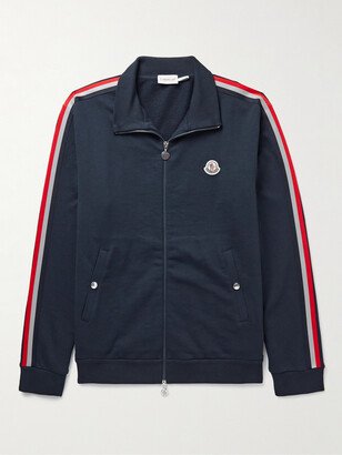 Striped Grosgrain-Trimmed Jersey Zip-Up Track Jacket