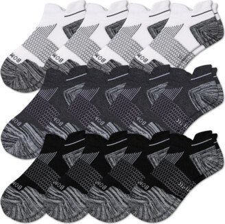 Men's Running Ankle Sock 12-Pack - White Charcoal Black - XL - Athletic