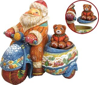 G.DeBrekht Santa On Motorbike Surprise-Box Figurine