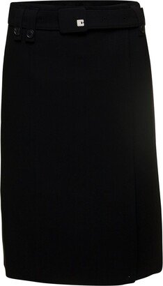 Belt Wrap Midi Skirt