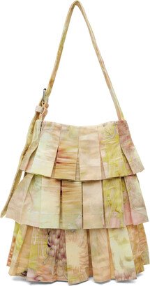 Multicolor Pleated Denim Tote