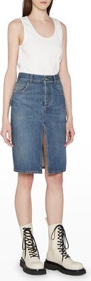 Denim Midi Skirt-AK