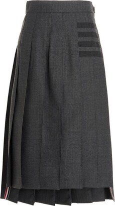 Asymmetric Pleated Midi Skirt