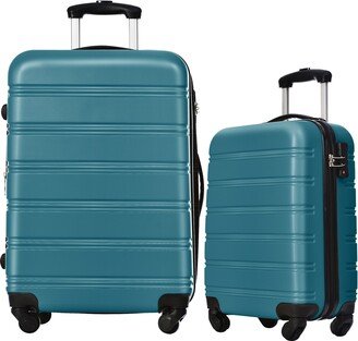 GREATPLANINC Hard Case Expandable Spinner Wheels 2 Piece Luggage Set ABS Lightweight Suitcase Carry on Suitcase Airline Approved