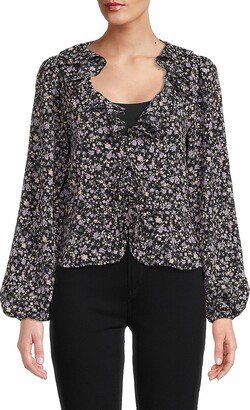 emmie rose Floral Ruffle Blouse