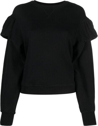 Puffed-Sleeves Crewneck Sweatshirt