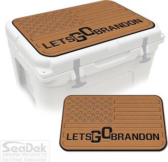 Seadek Pad Top Fits Yeti Tundra | Cooler Not Included Marine Mat Non-Slip | Peel & Stick Comfort - Let's Go Brandon Flag T-B