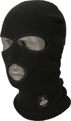 Silver Magic Acrylic Knit 3-Hole Balaclava Face Mask (Black, One Size Fits All)