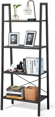 4-Tier Ladder Shelf Ladder Bookcase Bookshelf Display Rack Plant - 24'' X 13'' X 58''