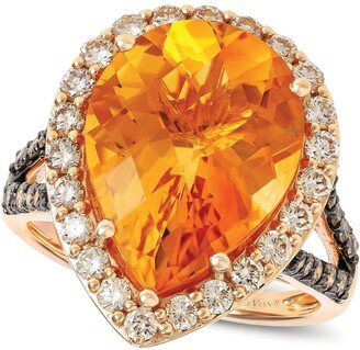 Cinnamon Citrine (6-3/8 ct. t.w.) & Diamond (1 ct. t.w.) Ring in 14k Rose Gold