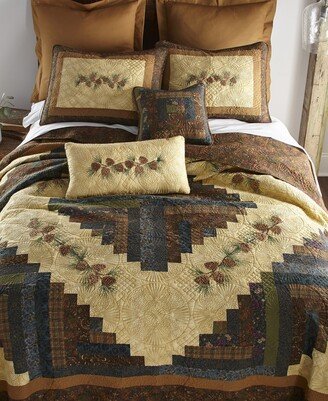 Cabin Raising Pine Cone Cotton Quilt Collection, Twin