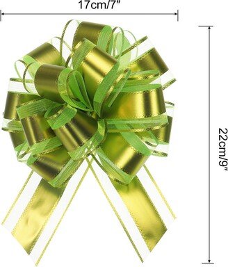 Unique Bargains 12pcs 9 Large Pull Bow Metallic Gift Wrapping Bows Ribbon Organza