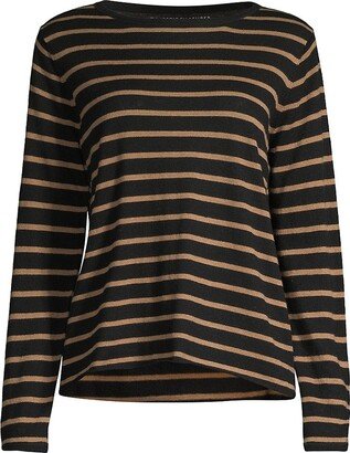 Stripe Cashmere Boatneck Sweater