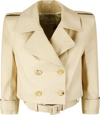 Double-Breasted Cropped Trench Jacket