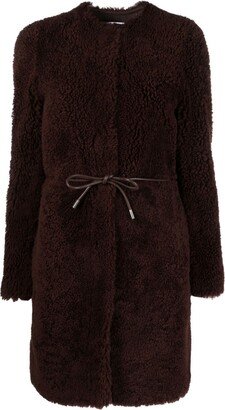 Belted Shearling Coat-AE