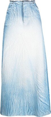 washed A-line lyocell maxi skirt