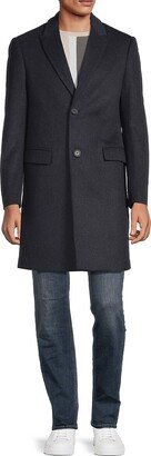 Saks Fifth Avenue Made in Italy Saks Fifth Avenue Men's Peak Lapel Wool Blend Top Coat