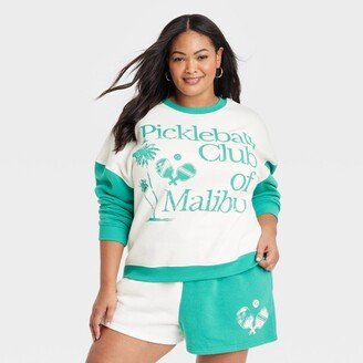 Women's Pickleball Colorblock Graphic Sweatshirt - Green