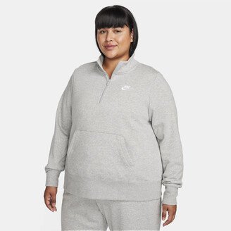 Women's Sportswear Club Fleece 1/2-Zip Sweatshirt (Plus Size) in Grey