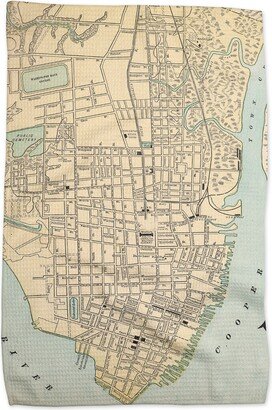 Charleston South Carolina Map Tea Towel - Kitchen Dishtowel Realtor Gift